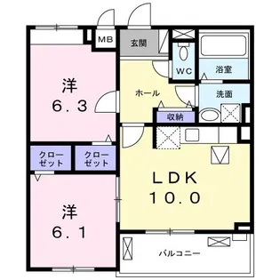 プレッソ・ロートI【1階】の間取り