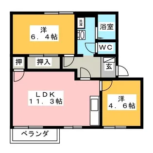 ヴァンテアンSHINFUJI【1階】の間取り