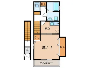 ハイツLAKA【2階】の間取り