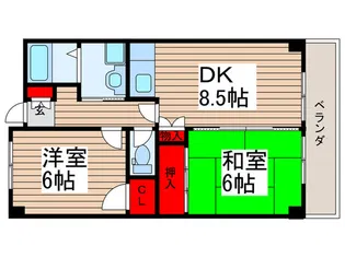 フローラル行徳【2階】の間取り