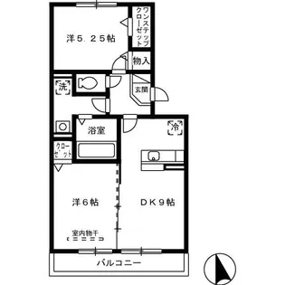 2LDKの間取り画像