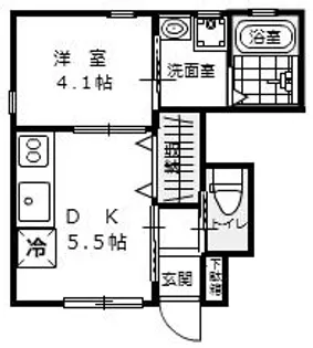 リエッタ西条岡町【1階】の間取り