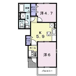 ロッソ・コルサA【1階】の間取り