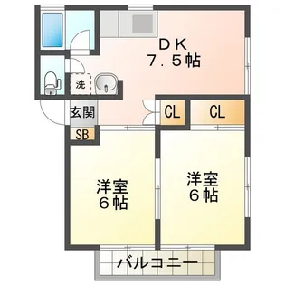 ファミール千代崎【2階】の間取り