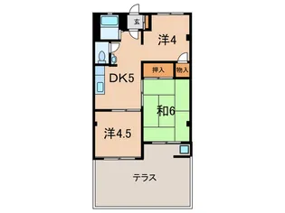 六甲コ-ポラス【1階】の間取り