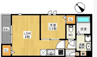 Grandtic 千代県庁口駅前【1階】の間取り