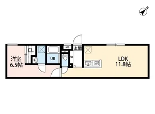 1LDKの間取り画像