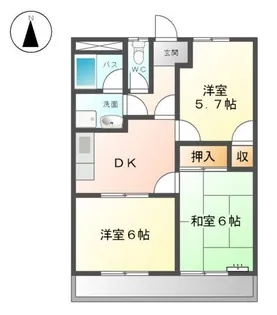 ハイツ園城【4階】の間取り