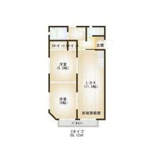 大手町レジデンスB棟【2階】の間取り