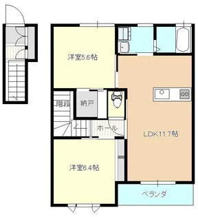 山形県山形市嶋南2【アパート】の間取り