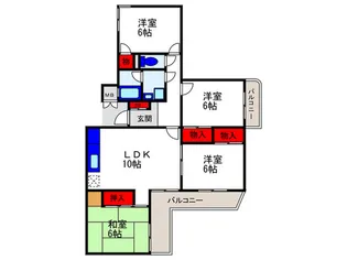 ハイツ桜花坂【1階】の間取り