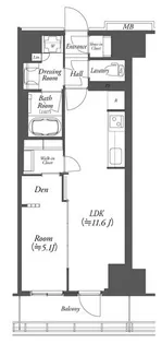 WORVE横浜伊勢佐木町【15階】の間取り