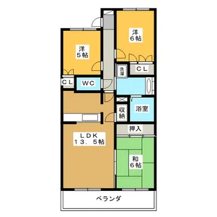 サーパス北松本【5階】の間取り