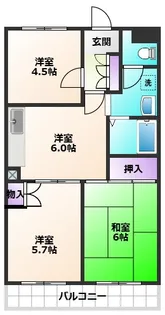 オークヴィラ石神【2階】の間取り