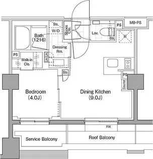 ザ・パークハビオ新宿【4階】の間取り