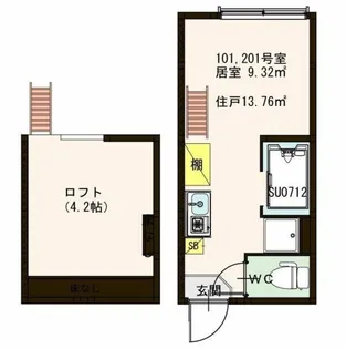 フェリス・ソレイユ壱番館【2階】の間取り