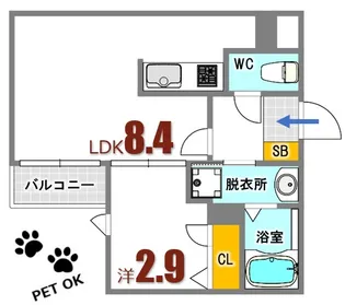月光府中鹿籠壱番館【3階】の間取り