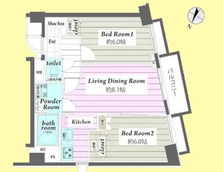 アメニティ55【5階】の間取り