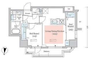 東京都新宿区北新宿1【マンション】の間取り