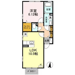 ウエストハウス【2階】の間取り