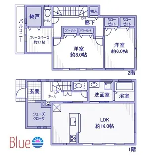 神奈川県横浜市栄区飯島町【一戸建】の間取り