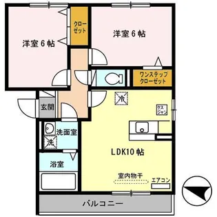 大阪府交野市私部6【アパート】の間取り