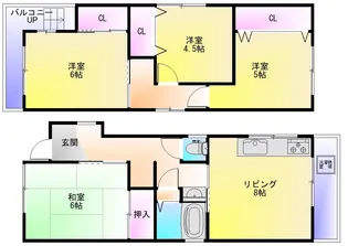 大阪府八尾市南本町4【一戸建】の間取り
