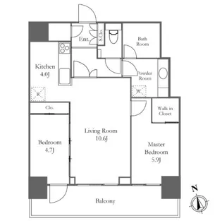 リエトコートアルクスタワー【13階】の間取り