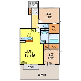 サンフェリーチェ【1階】の間取り