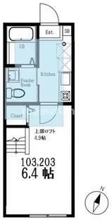 ハーミットクラブハウス横浜LUNA【2階】の間取り