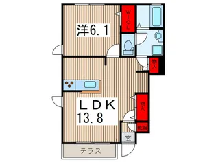 ロ-ズガ-デンII【1階】の間取り