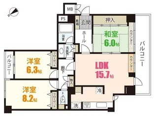 ヒルズステージI番館(807)【8階】の間取り