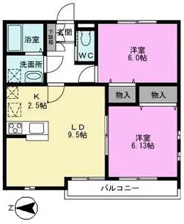 ブロードコート【1階】の間取り