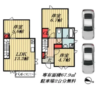千葉県市川市北方町4【一戸建】の間取り