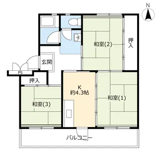 UR虹ヶ丘【2階】の間取り