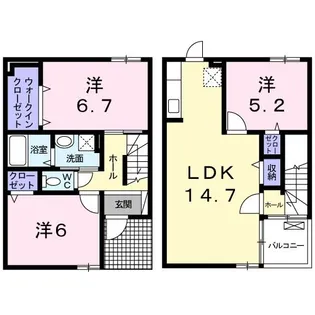 ノーブル・ヴィラII【1階】の間取り