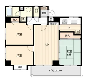 春日部ダイヤモンドマンション【4階】の間取り