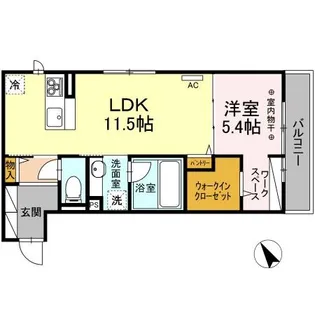 ソッリーゾB【1階】の間取り