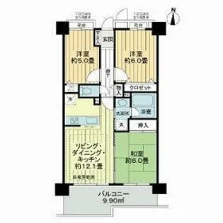 ライオンズマンション十条台【4階】の間取り