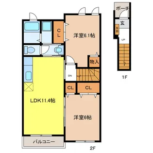 ジョリ・テール【2階】の間取り