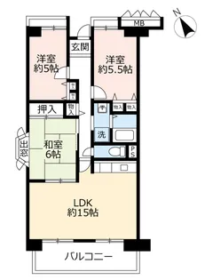 URアーバンラフレ星ヶ丘【5階】の間取り