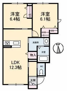 シャーメゾン円座 II【1階】の間取り