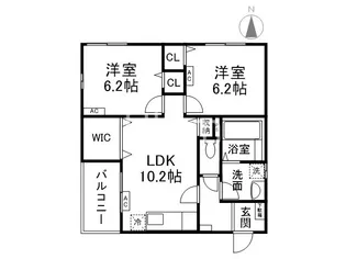 ベルビュー太秦【3階】の間取り