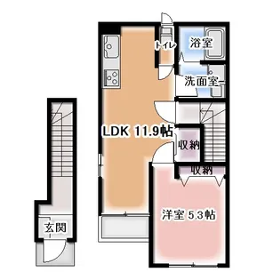 グランディール・ヒロII【2階】の間取り