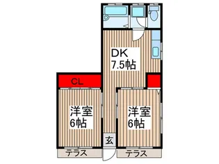 ホワイトベルハイム【1階】の間取り