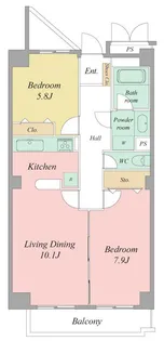佐鳴湖パークタウンサウス(南館)【4階】の間取り