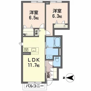フェリシード サリーチェ【1階】の間取り