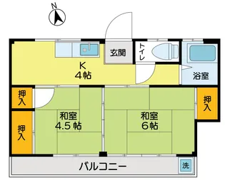 コーポ樫の木【2階】の間取り