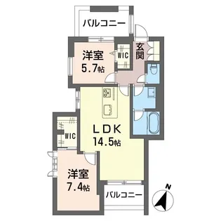 カスケード【3階】の間取り