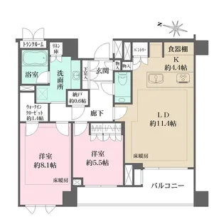 ザ・パークハウス千代田六番町【2階】の間取り